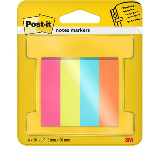 Post-it® Page Marker, Poptimistic Collection od 3M Deutschland GmbH, obsahuje 4 bloky po 50 listech (15 mm x 50 mm) v různých barvách a je dodáván v balení (1 kus), které je 100% PEFC certifikováno (SGSCH-PEFC-COC-110078).