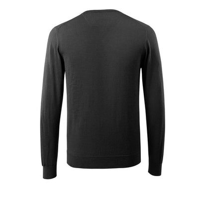Pletený svetr s výstřihem do V, pletený svetr z merino vlny