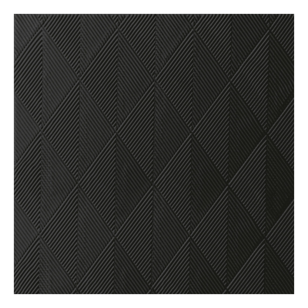 Ubrousek Duni Elegance® Crystal o rozměrech 40 x 40 cm v černé barvě má strukturovaný povrch s vyvýšenými, kosočtvercovými částmi. Každý kosočtverec obsahuje čtyři menší trojúhelníky v rafinovaném geometrickém designu v jednotné tmavě šedé nebo černé barvě od společnosti Duni GmbH. Balení obsahuje 40 ubrousků.