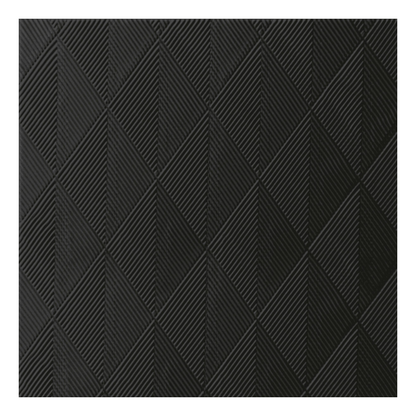 Ubrousek Duni Elegance® Crystal o rozměrech 40 x 40 cm v černé barvě má strukturovaný povrch s vyvýšenými, kosočtvercovými částmi. Každý kosočtverec obsahuje čtyři menší trojúhelníky v rafinovaném geometrickém designu v jednotné tmavě šedé nebo černé barvě od společnosti Duni GmbH. Balení obsahuje 40 ubrousků.