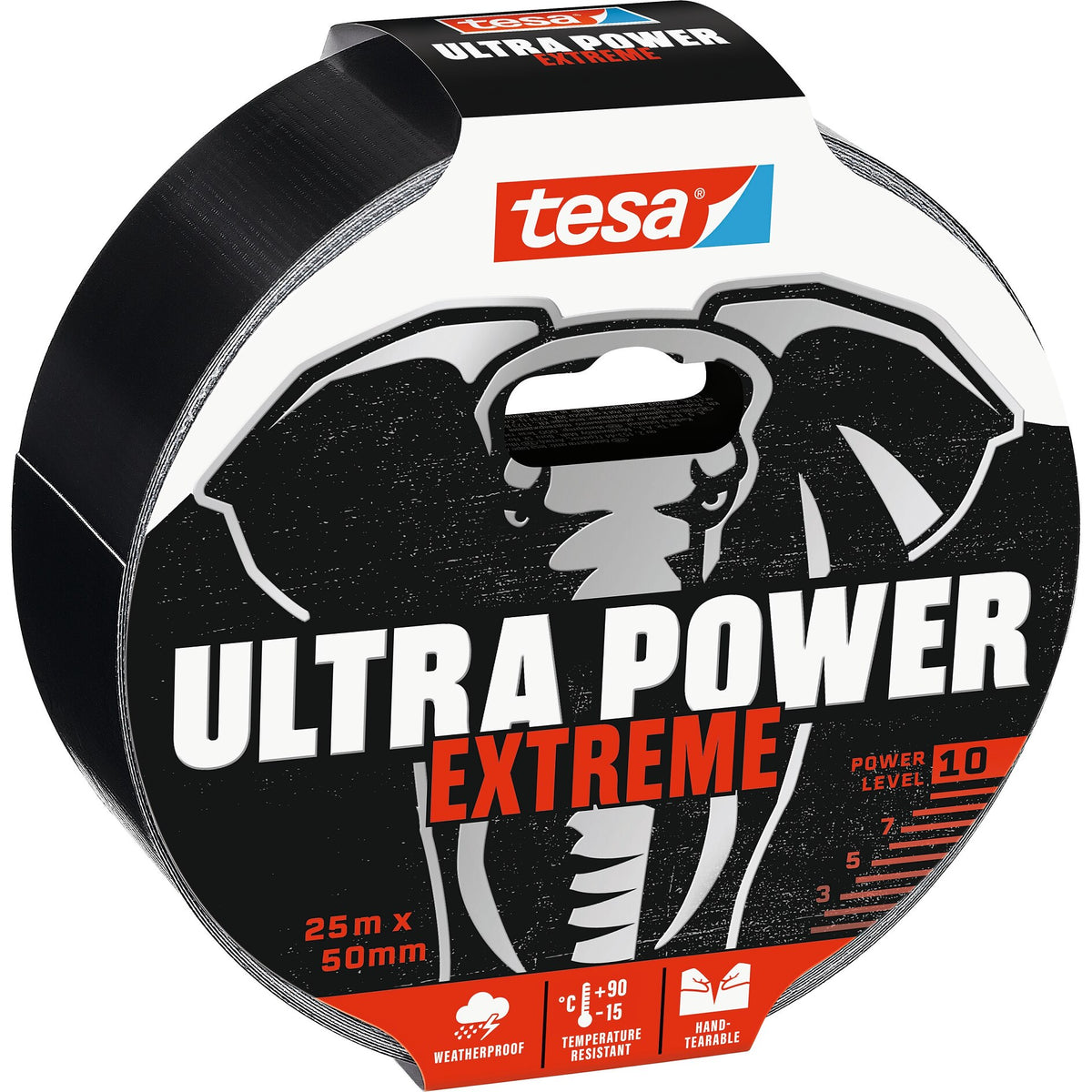 tesa Ultra Power Extreme Tape, schwarz 25 m x 50 mm