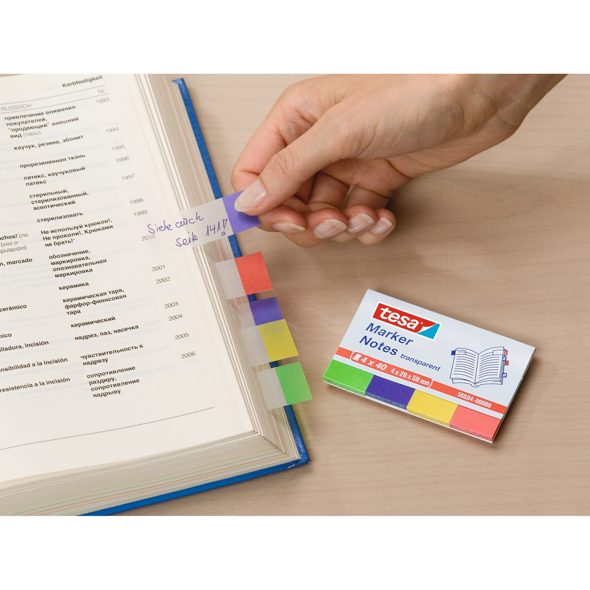 tesa Marker Notes Notizzettel – Anwendung