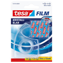 Ruční odvíječ tesafilm + 2 role křišťálově čiré, průhledné