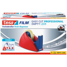 tesa 57422 Easy Cut stolní odvíječ, prázdný, pro role do 66 m × 25 mm, červeno-modrý