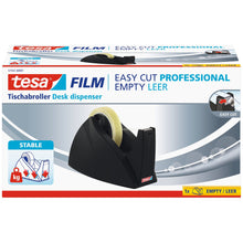 tesa 57422 Easy Cut stolní odvíječ, prázdný, pro role do 66 m × 25 mm, černý