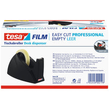 tesa 57422 Easy Cut stolní odvíječ, prázdný, pro role do 66 m × 25 mm, černý