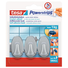 Háčky tesa Powerstrips, malé oválné, matný chrom