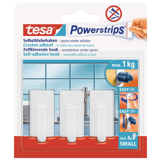 Háčky tesa Powerstrips Small Classic, bílé