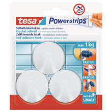 Hák tesa Powerstrips, malý, kulatý, bílý