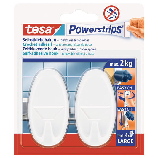 Hák tesa Powerstrips Large OVAL, bílý