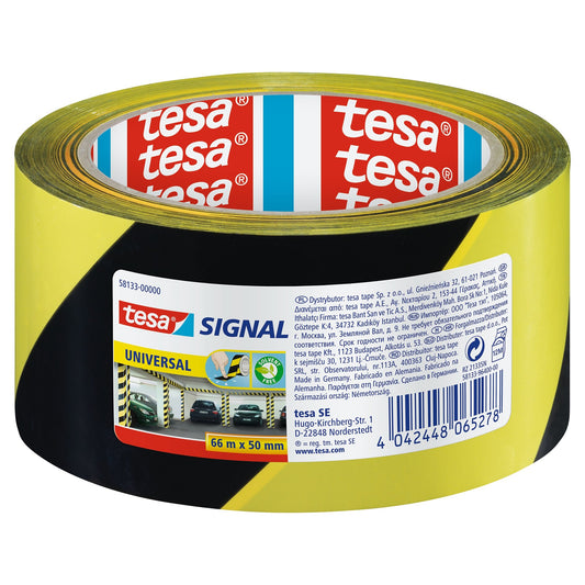 Univerzální značkovací páska tesa Signal, 66 m × 50 mm, černá-žlutá