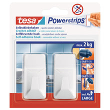 Hák tesa Powerstrips L, hranatý, bílý