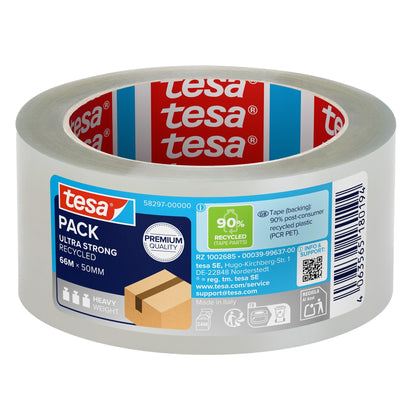 tesapack ULTRA STRONG RECYCLED, 66 m x 50 mm transparent