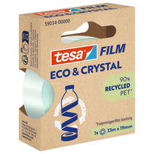 tesafilm Eco & Crystal, průhledná, v závěsné skládací krabičce, 33 m x 19 mm