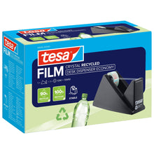 tesa DESK DISPENSER ECONOMY RECYCLED – stolní odvíječ s páskou tesafilm CRYSTAL RECYCLED, průhledná