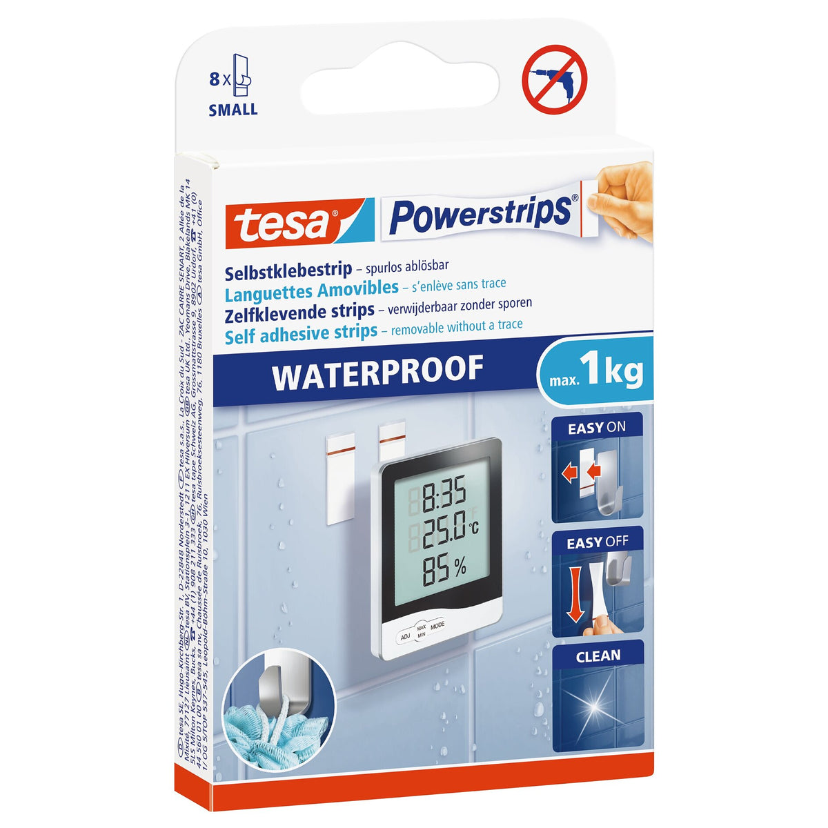 tesa Powerstrips Waterproof Small, weiß