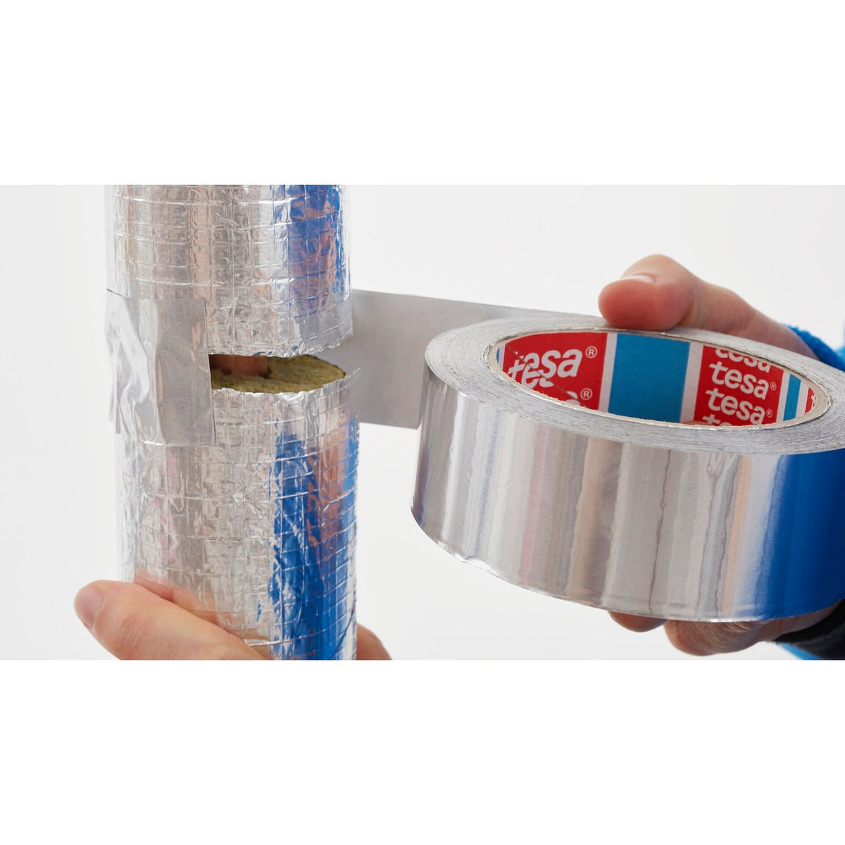 tesa 60650 Alu Klebeband, 50 m x 50 mm, silber-matt – Anwendung