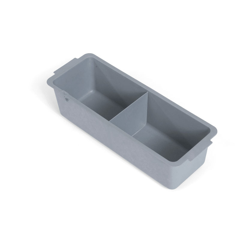Úložný zásobník Numatic úzký 120 mm hluboký s přihrádkami, šedý | Balení (1 kus)