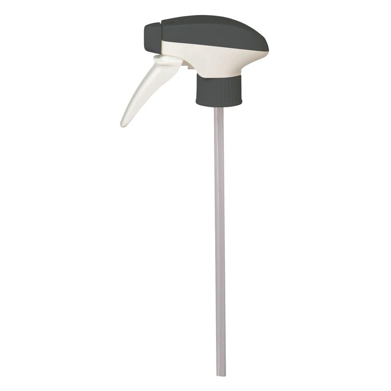 Náhradní rozprašovač Room Care R4 od společnosti Diversey Deutschland GmbH & Co. OHG, pro péči o nábytek R4, má černo-bílou trysku s dlouhou, průhlednou trubicí. Prodává se jako karton (5 balení), zobrazeno na jednobarevném bílém pozadí.