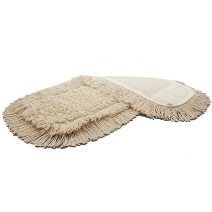 TASKI Multi Mop Special (5 ks) od Diversey Deutschland GmbH & Co. OHG je béžový, obdélníkový čisticí mop s třásněným okrajem – ideální pro profesionální čištění podlah.