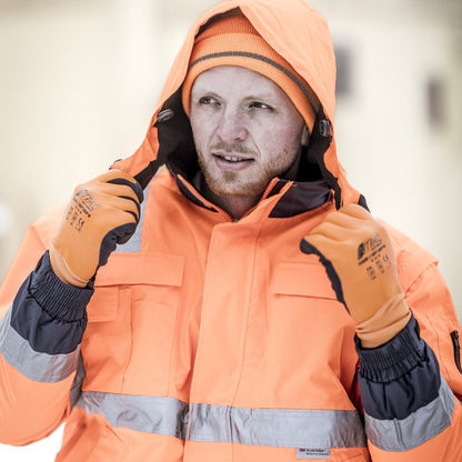 NITRAS MOTION TEX VIZ PLUS, vysoce viditelná pilotní bunda, neonově oranžová / tmavě modrá