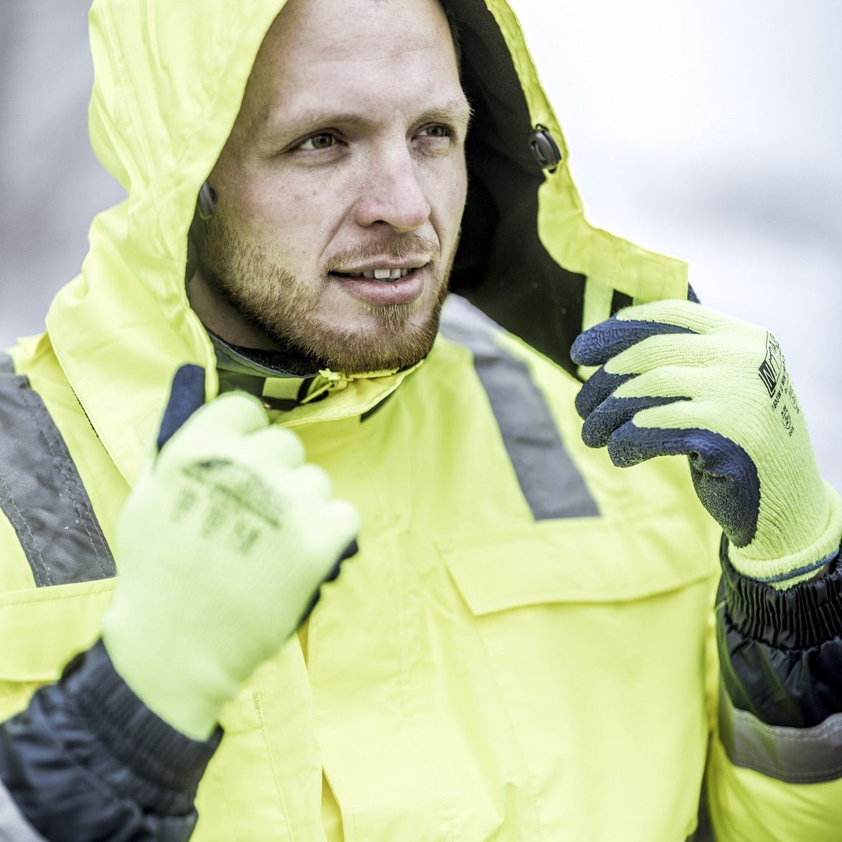 NITRAS odnímatelná zimní kapuce, neonově žlutá, OEKO-TEX polyester: 100% | Balení (1 kus)