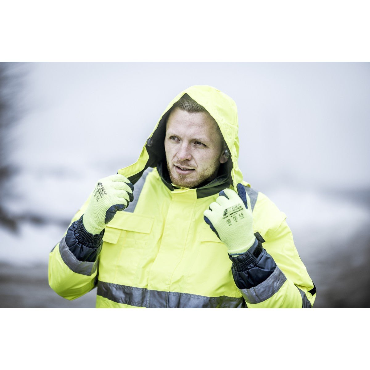 NITRAS WINTER BLOCKER, zimní rukavice, neonově žlutá / modrá