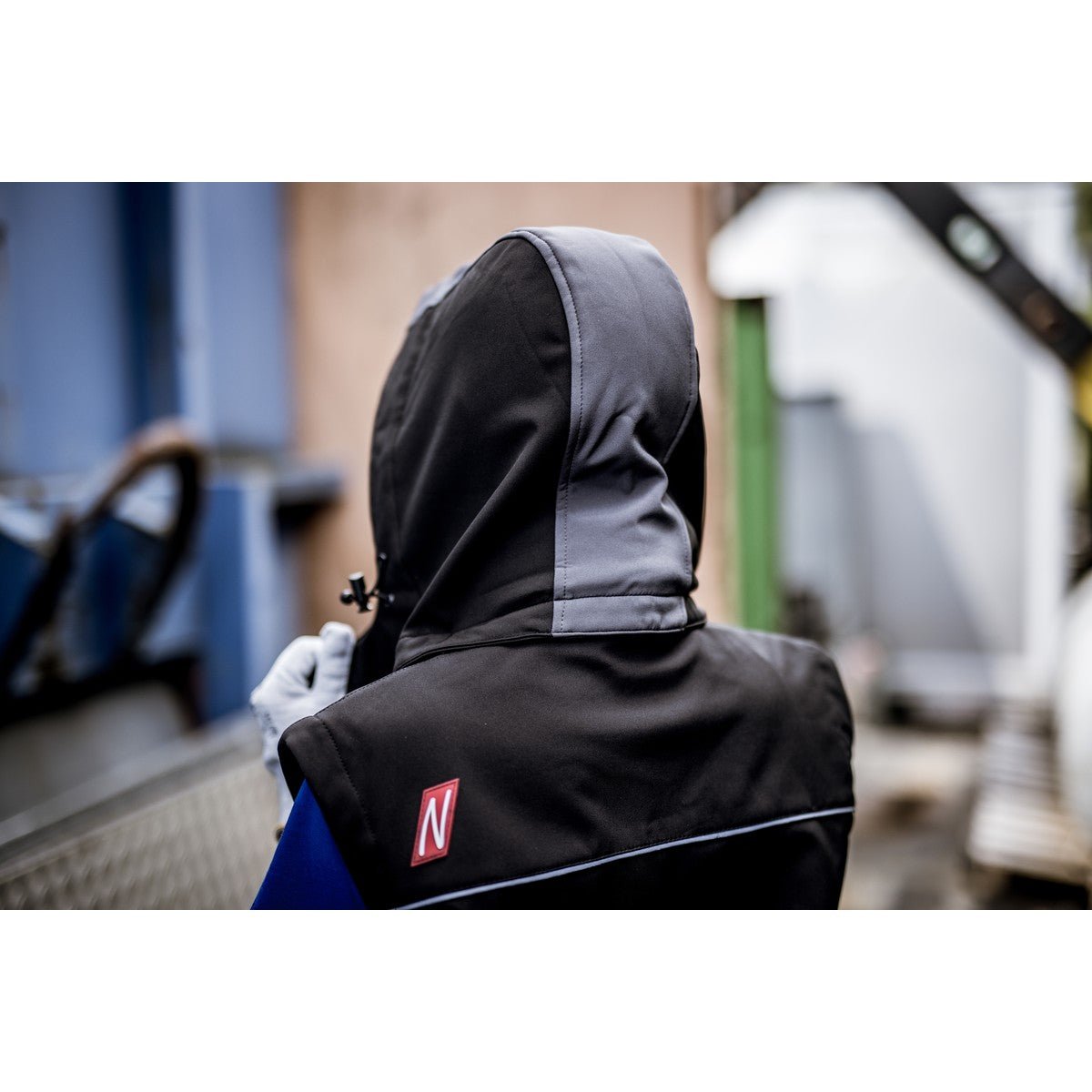 NITRAS removable hood, gray / black, OEKO-TEX polyester: 94%; Elastan: 6% | Balení (1 kus)