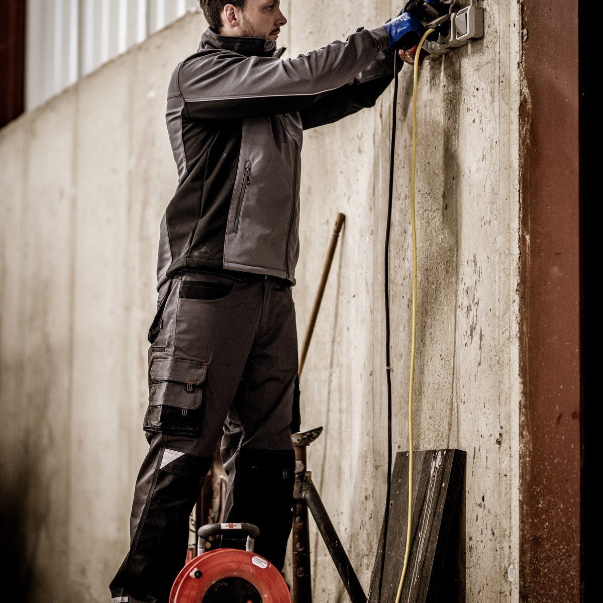 NITRAS MOTION TEX LIGHT, softshellová bunda, šedá / černá