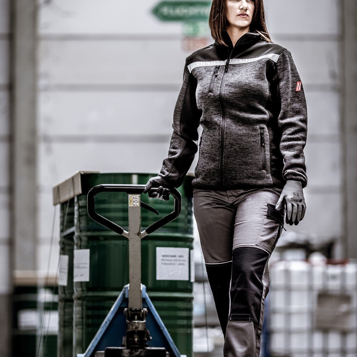 NITRAS MOTION TEX PLUS, pletená softshellová bunda, černá