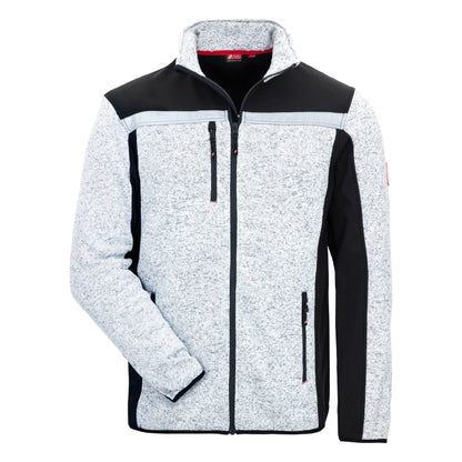 NITRAS MOTION TEX PLUS, pletená softshellová bunda, světle šedá / černá