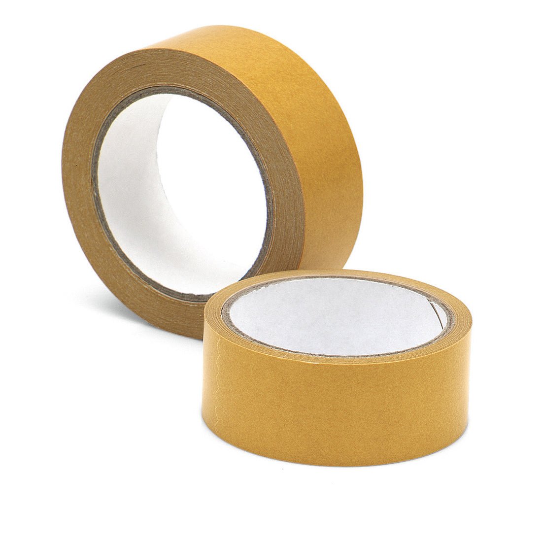 Dva role Nölle Profi Brush koberce lepicí pásky (25 m x 50 mm, silné a odolné) od Nölle Profi Brush kartáčové a štětcové techniky e.K., jedna na výšku a jedna naplocho, perfektní pro profesionální instalaci koberců, na bílém podkladu.