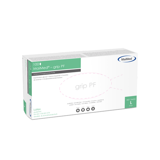 MaiMed-grip PF, nesterilní, latexové vyšetřovací rukavice bez pudru