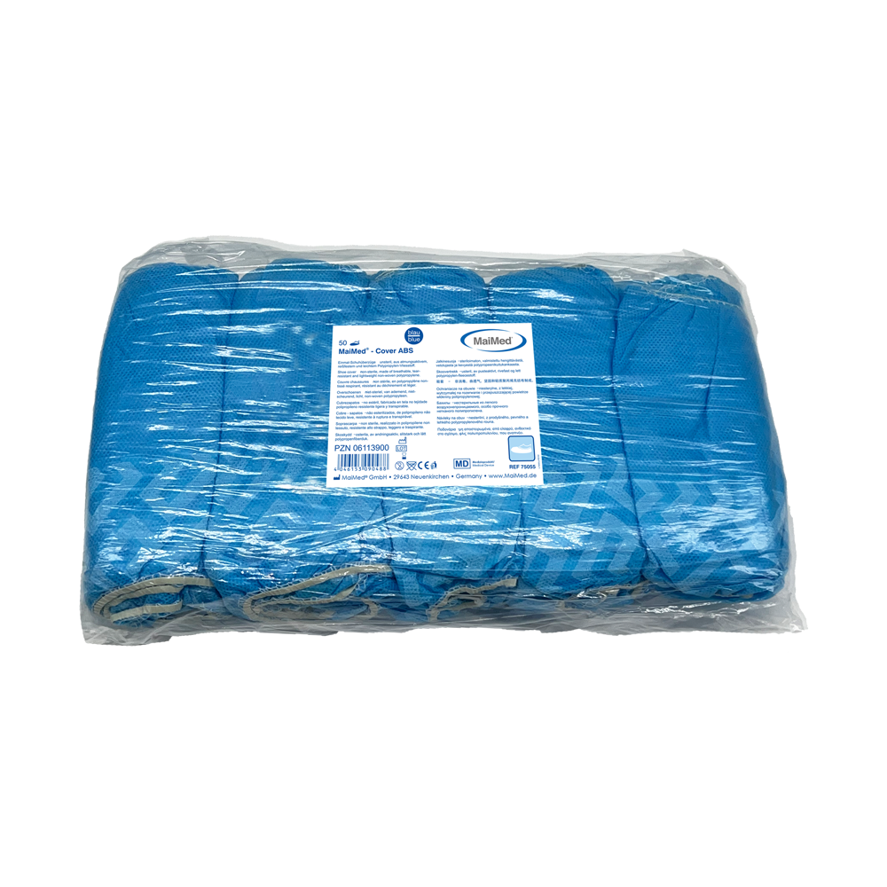 MaiMed-Cover ABS návleky na boty jednorázové návleky na boty z PP, modré, 50 kusů/bal. | Balení (50 kusů)