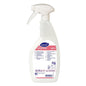 Bílá 750ml stříkací láhev Diversey Suma Inox D7.1 emulze pro péči o nerezovou ocel od Diversey Deutschland GmbH & Co. OHG, s bílou stříkací tryskou a růžovo-modrou etiketou s vícejazyčným návodem na čištění nerezové oceli.