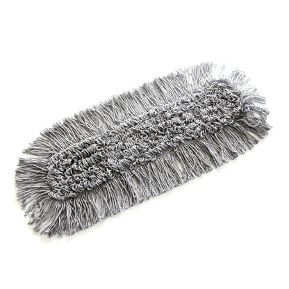 TASKI Jonmaster Allround Mop od Diversey Deutschland GmbH & Co. OHG je obdélníková šedá mopová hlava s třásňovými okraji a centrální tkanou mikrovláknovou částí, plochá na bílém pozadí pro efektivní čištění.