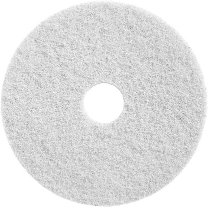 Twister Pad, renovační podložka pro kamenné podlahy, bílá od Diversey Deutschland GmbH & Co. OHG je bílá, kruhová podložka s centrálním otvorem a strukturovaným povrchem pro efektivní péči o kamenné podlahy, zobrazená shora na jednoduchém pozadí.