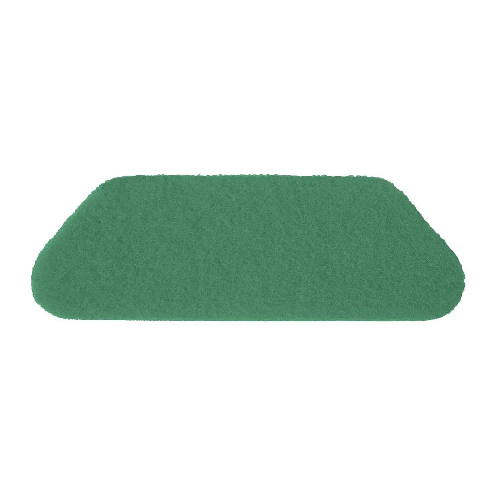 Zelená, obdélníková podložka TASKI Americo S-Pad 45 x 15 cm od Diversey Deutschland GmbH & Co. OHG pro mokré nebo suché čištění je zobrazena na bílém pozadí.