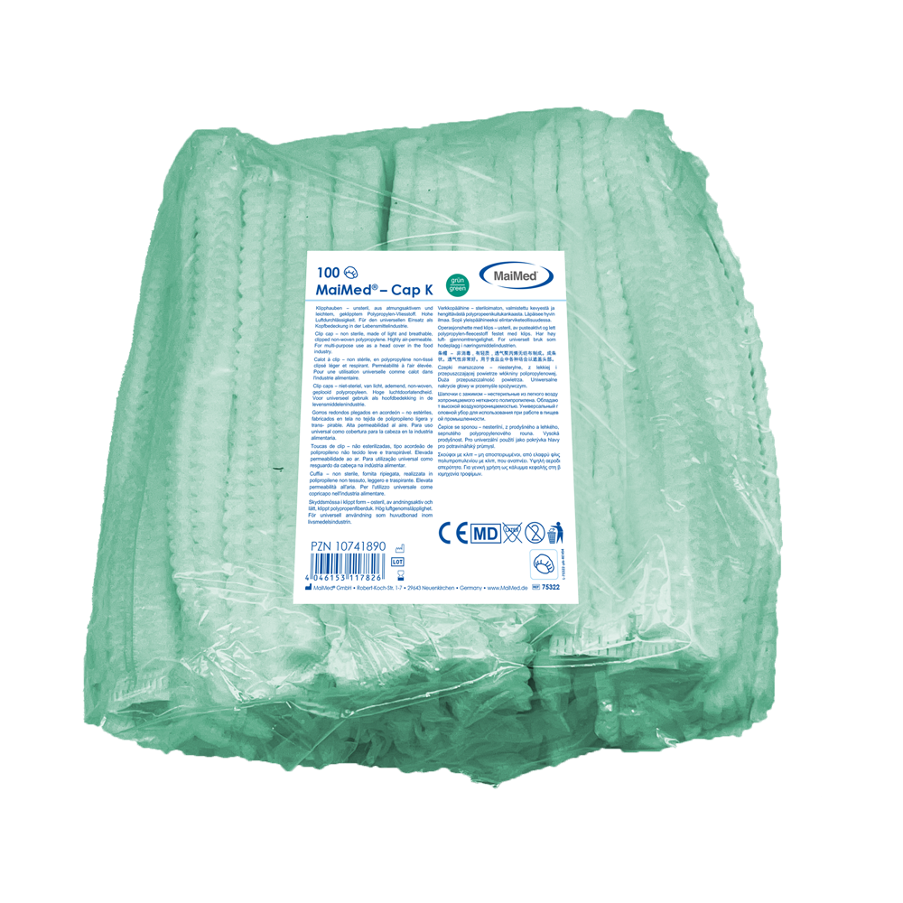 MaiMed-Cap K, klipsový uzávěr z PP, 100 kusů/sáček