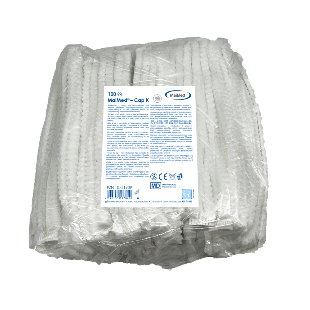 MaiMed-Cap K, klipsový uzávěr z PP, 100 kusů/sáček