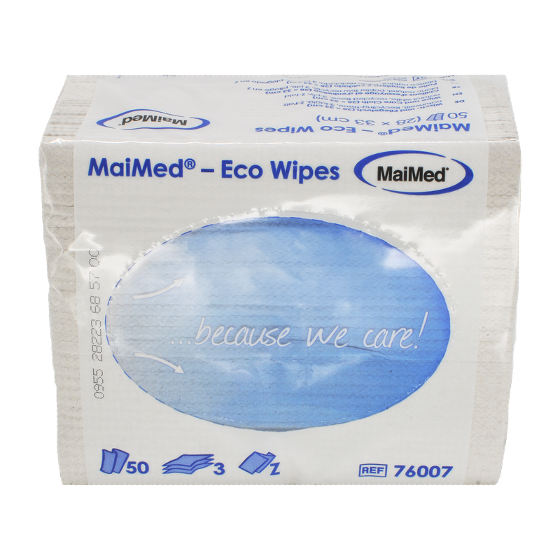MaiMed- Eco Wipes - utěrka a pečující hadřík, 28x33cm recyklovaný papír, přírodní bílá, 3-vrstvý, 50 kusů/balení | Balení (50 kusů)