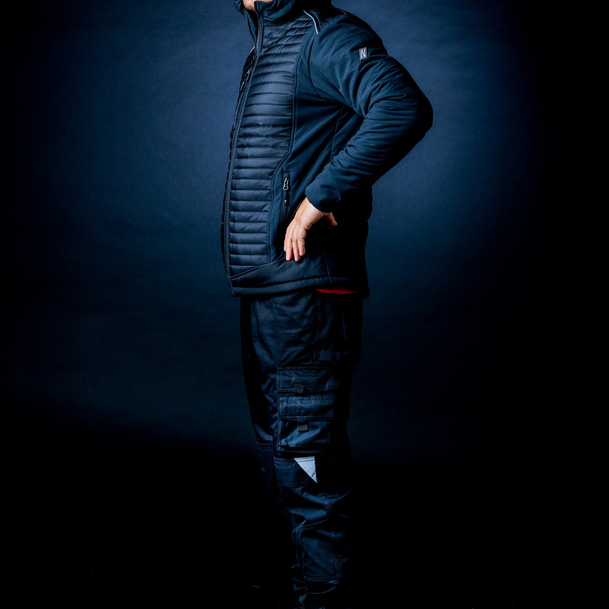 NITRAS MOTION TEX PLUS, prošívaná softshellová bunda, černá