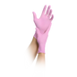 MaiMed-solution 100 růžové nesterilní, bezpudrové rukavice bez latexu, modré, 100 kusů/krabice