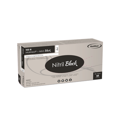 MaiMed-Nitril Black černé, nesterilní rukavice bez pudru, bez latexu 100 kusů/krabice