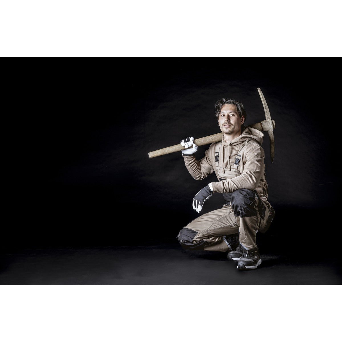 NITRAS MOTION TEX PRO FX, montérky, khaki / černá