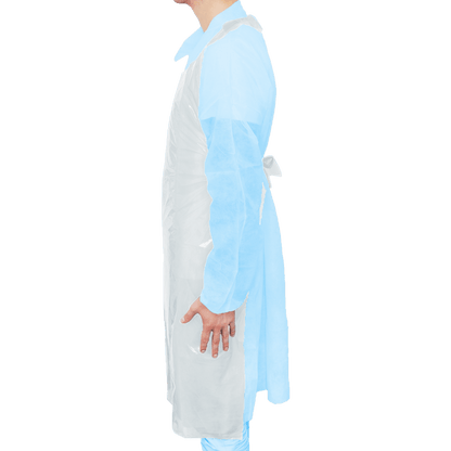 MaiMed-Apron Light PE, zástěra z PE 75x120cm bílá, 100 kusů/bal, blokovaná, hladký povrch | Balení (100 kusů)