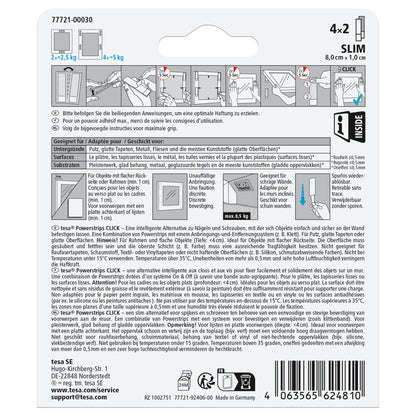 tesa Powerstrips Click Klett-Klebepads, weiß, 2 Stück