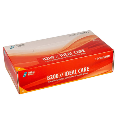 NITRAS IDEAL CARE, latexové jednorázové rukavice, přírodní barva