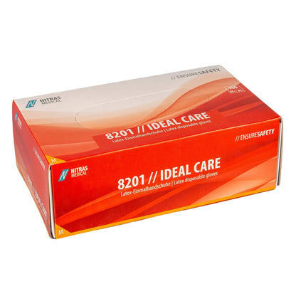 NITRAS IDEAL CARE, latexové jednorázové rukavice, bílé