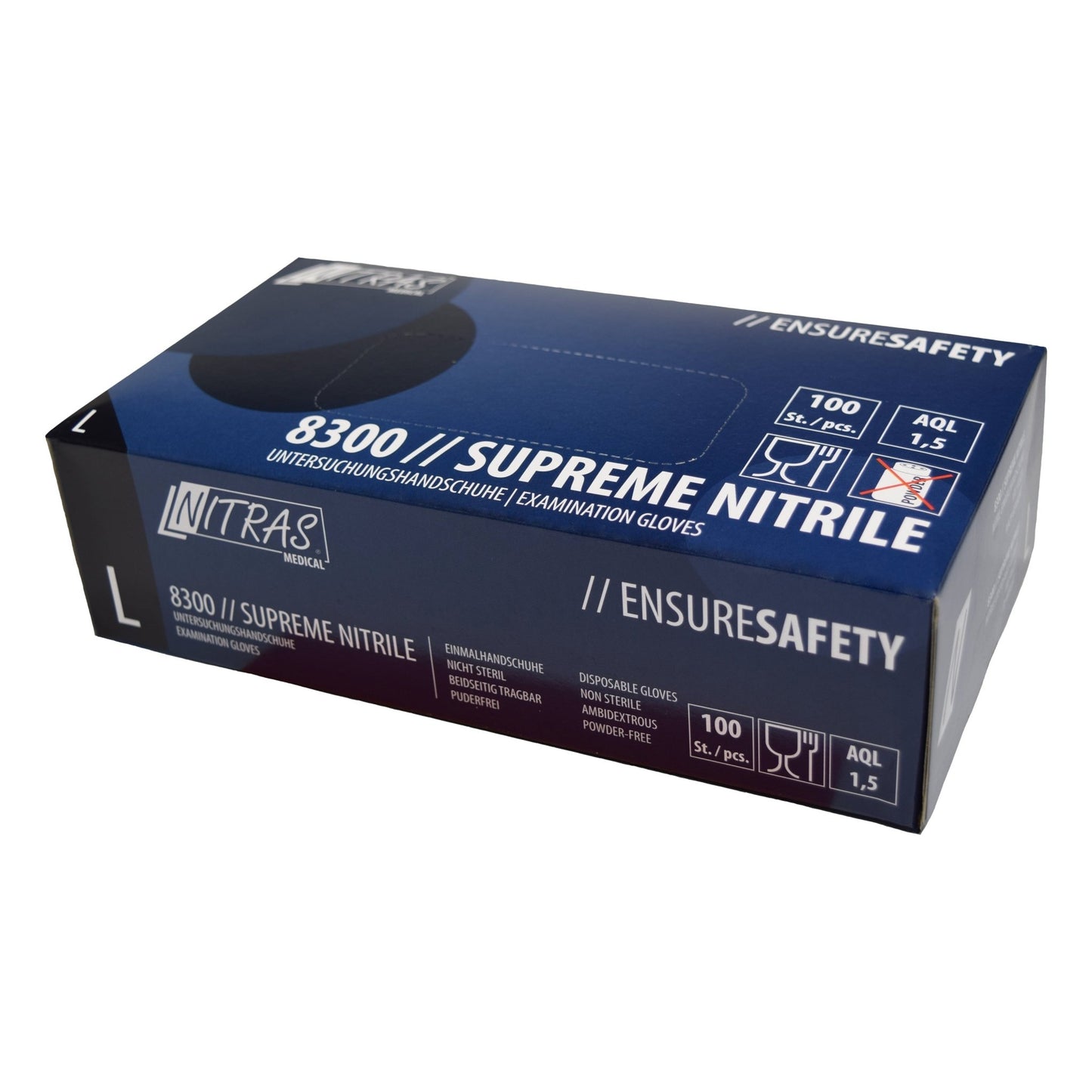 NITRAS SUPREME NITRILE, nitrilové jednorázové rukavice, modré